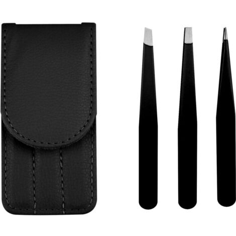 Set mit 3 Augenbrauenpinzetten zum Entfernen eingewachsener Haare, Präzisionspinzetten aus Edelstahl, geeignet für Augenbrauen, Mitesser, Körperbehaarung usw.