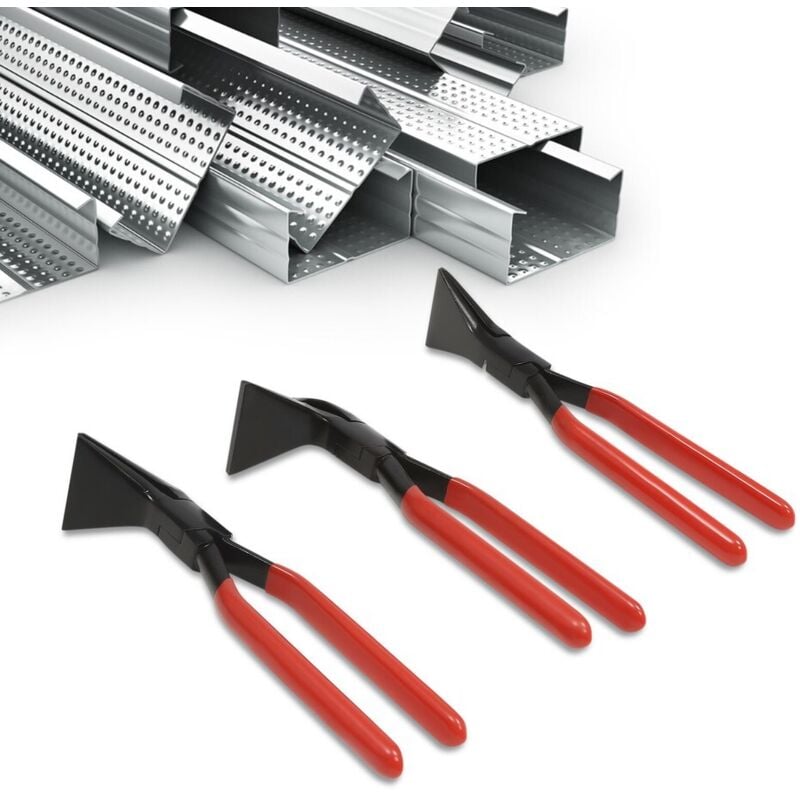 Image of Set mit 3 Blechbiegezangen mit geraden Biegezangen, 45°-Winkel und 90°-Winkel