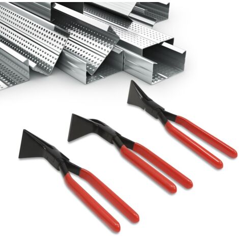 Set mit 3 Blechbiegezangen mit geraden Biegezangen, 45°-Winkel und 90°-Winkel