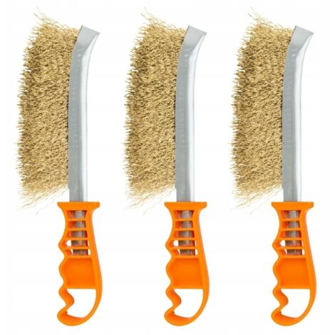 Set mit 3 Drahtbürsten mit Griffen, 24 cm