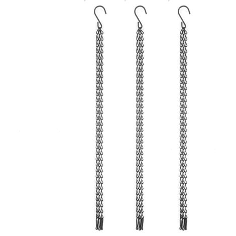 Set mit 3 eisernen Aufhängeketten für Körbe und Blumentöpfe – Gartenzubehör