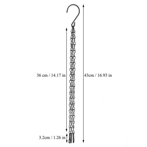 Set mit 3 eisernen Aufhängeketten für Körbe und Blumentöpfe – Gartenzubehör
