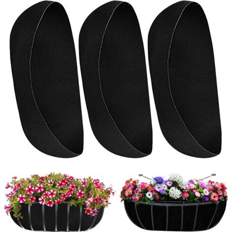 Set mit 3 Filzeinsätzen aus Naturfilz – Hängekorb für Hängepflanzen – Ersatz für Wandtöpfe – Filzeinsatz für Blumen – Pflanzkübel für Weinreben – Einsätze für