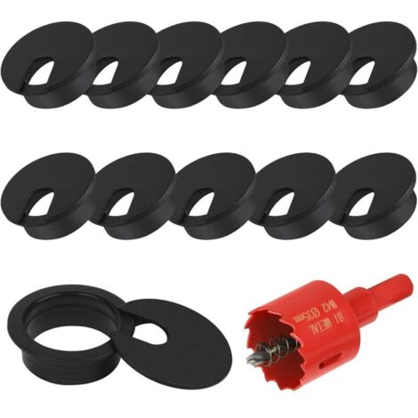 Set mit 3 Kabeldurchführungen für Schreibtische, Kabelabdeckung für Schreibtische, 60-mm-Kabelabdeckung für Schreibtische, Kabeldurchführungsabdeckung für Computertische, Kabelorganisator für Zuhause 