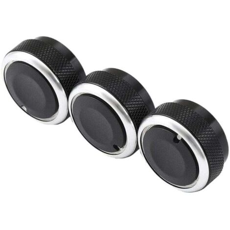 Set mit 3 Klimaanlagen-Bedienknöpfen für Ford Focus, schwarz