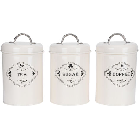 Set mit 3 luftdichten Küchenbehältern für Zucker, Kaffee, Tee - Vorratsdosen