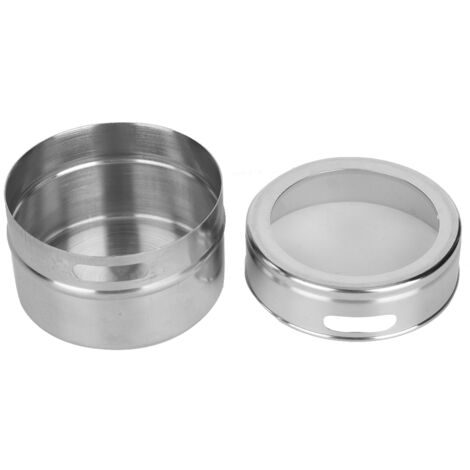 Set mit 3 magnetischen Gewürz- und Soßengläsern aus Edelstahl mit Deckeln, für Küche, Grill und Restaurant