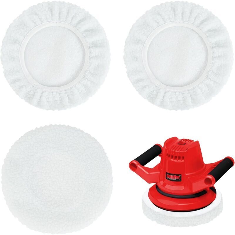Image of Set mit 3 Polierpads aus Lammwolle, Polierpads, (Ø 225 mm, Zubehör für Exzenterschleifer)