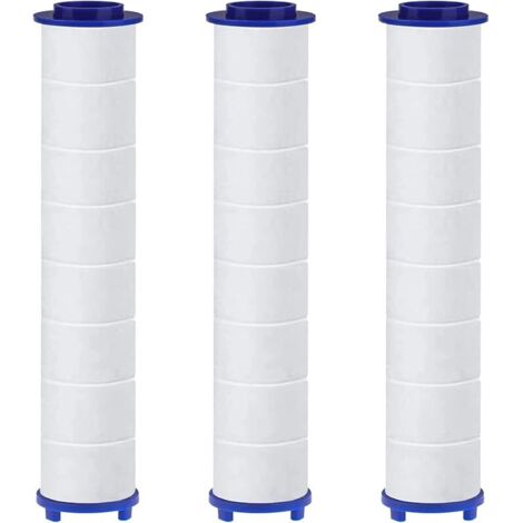 Set mit 3 PP-Baumwollfilterbällen mit Calciumsulfit für HAPPUP Duschkopf, Filterkartusche für Sedimente, Duschkopffilter 10,5 x 2 cm