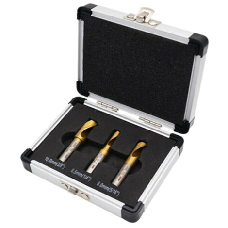 Set mit 3 Punktschweißbohrern mit Kobalt-Titan-Beschichtung und Alu-Koffer, Ausbrechbohrer für Karosserieblech, langlebig und präzise
