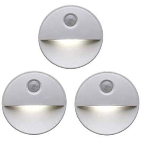 Set mit 3 selbstklebenden Bewegungsmeldern als Nachtlichter für den Innenbereich, schlaffördernde LED-Lampen, kabellos, batteriebetrieben, ideal für Badezimmer, Schränke und Treppenhäuser