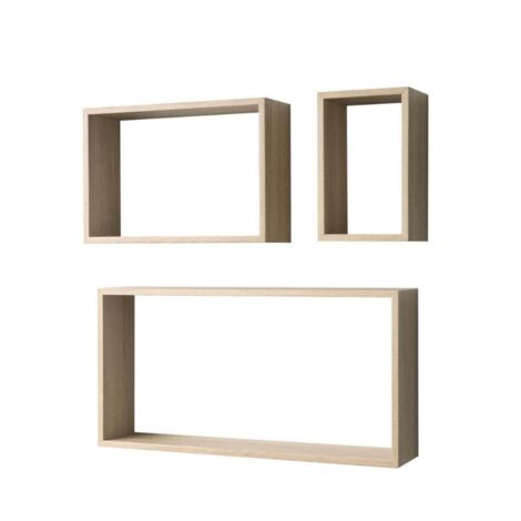 Set mit 3 Shelvy Rec Wandregalen rechteckige Form Sonoma Eiche Farbe