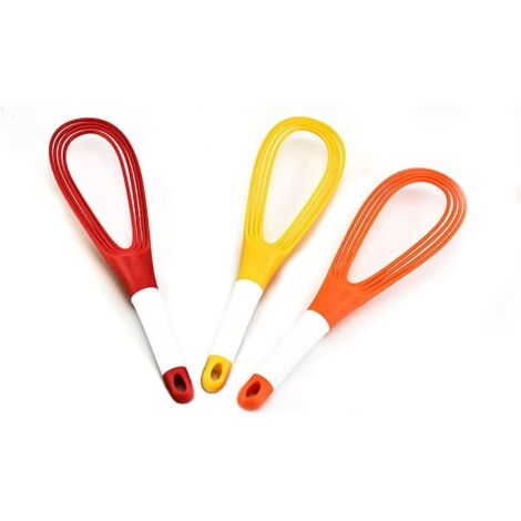 Set mit 3 Silikon-Klappschneebesen, handliche Schneebesen zum Mischen, Schlagen und Emulgieren, praktische Küchenaccessoires