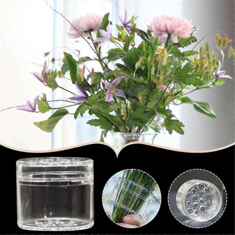 Set mit 3 spiralförmigen Ikebana-Stielhaltern, wiederverwendbares transparentes Blumengitter für Vasen, Blumenformer (1L+2S)