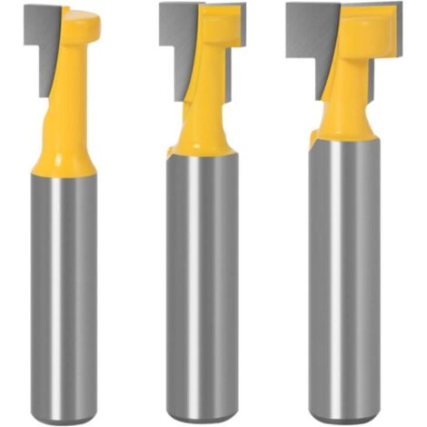 Set mit 3 T-Nutfräsern, 8 mm Schaft, T-Nutfräser für Holz, Holzfräserklinge.