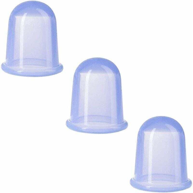 Image of Set mit 3 traditionellen Silikon-Saugnäpfen zur Schmerzmassage, blau Mumu