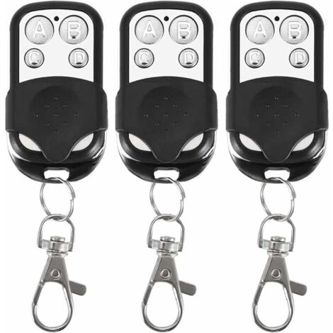 Set mit 3 Universal-Fernbedienungen für automatische Tore, Frequenz 433,92 MHz, Festcode, 4 Tasten zur Steuerung von bis zu 4 Türen