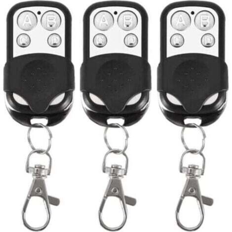 Set mit 3 Universalfernbedienungen für automatische Tore, 433,92 MHz Frequenz, Festcode, 4 Tasten zur Steuerung von bis zu 4 Toren