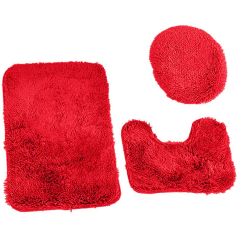 Set mit 3 weihnachtlichen Badezimmermatten, weiche und rutschfeste WC-Matten, Fußmatten für Bad und Toilette