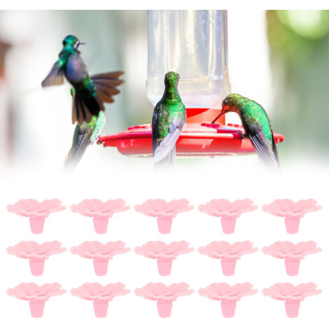 Set mit 30 attraktiven Kunststoff-Kolibri-Futterblumen, kompatibel mit den meisten Ersatzanschlüssen für Futtergeräte