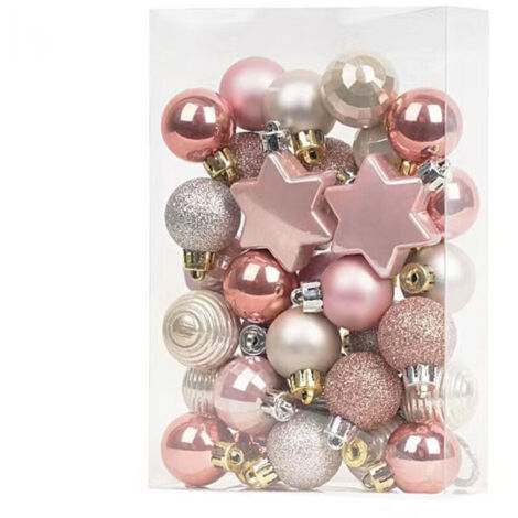Set mit 30 Christbaumkugeln – 3 cm große, hellgoldene Weihnachtskugeln – verschiedene Dekokugeln