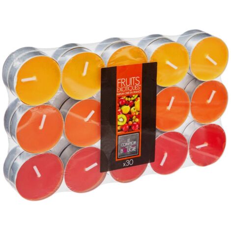 Set mit 30 Duftkerzen - exotische Früchte - 330g
