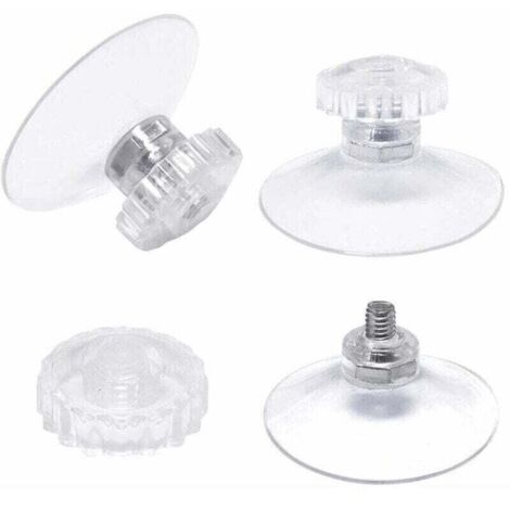 Set mit 30 Saugnäpfen mit Gewinde und Rändelmuttern Ø 45 mm, transparent, für Auto, Camping, Fenster, Sonnenblende.. DEBUNS