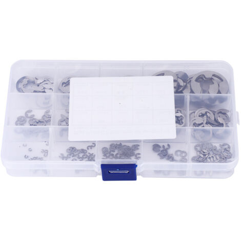 Set mit 300 Edelstahl-E-Clips – Sortiment M1,2 bis M15 zum Befestigen