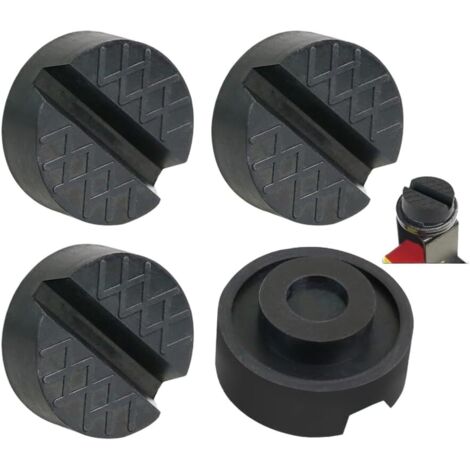 Set mit 4 10-mm-Antirutsch-Gummipads für Wagenheber, V-Nut-Rahmenschutz für Fahrzeughebevorrichtungen, robuste schwarze Hebepunktadapter