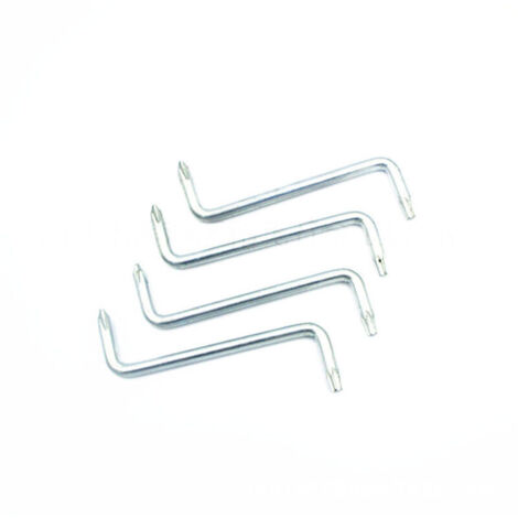 Set mit 4 abgewinkelten Schraubendrehern, Schraubenschlüsseln, Z-förmigen Schraubendrehern mit Kreuzschlitzkopf und pflaumenförmigem Brustkopf, Kreuzschlitzschraubendreher, Schraubendrehersatz, Schrau