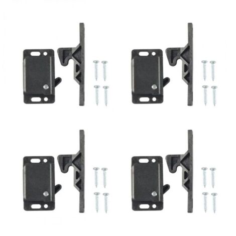 Set mit 4 ABS-Schranktürschlössern mit Druckknopf-Verriegelungsmechanismus, sichere Schlösser für Schränke und Schubladen in Wohnwagen, Wohnmobilen und Büros, einfache Montage