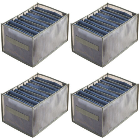 Set mit 4 Aufbewahrungsboxen für Kleidung, Kleiderschrank und Schlafzimmer