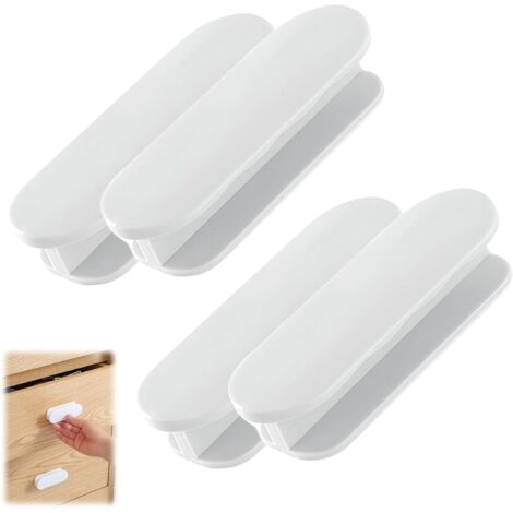 Set mit 4 Balkontürgriffen, selbstklebenden Möbelgriffen, selbstklebenden Türgriffen, Kunststoff-Schrankgriffen, Saugnapfgriffen für Erkerfenster, Glastüren und Schubladen
