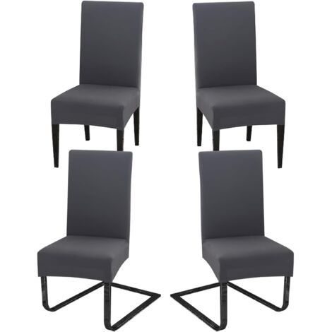 Set mit 4 dehnbaren, universellen, abnehmbaren, waschbaren, modernen und strapazierfähigen Stuhlhussen für Zuhause, Hotel, Restaurant, Partys, Bankette und Küchendekoration