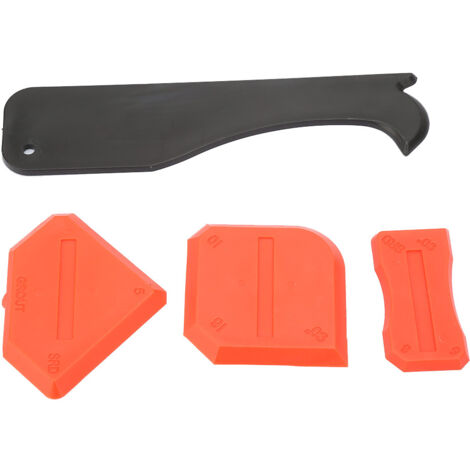 Set mit 4 Dichtstoff- und Silikonspachteln für Fliesen, Glas und Fugen (Rot)