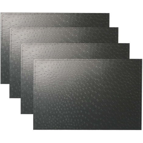 Set mit 4 doppellagigen PVC-Tischsets in Straußenlederoptik (Schwarz)