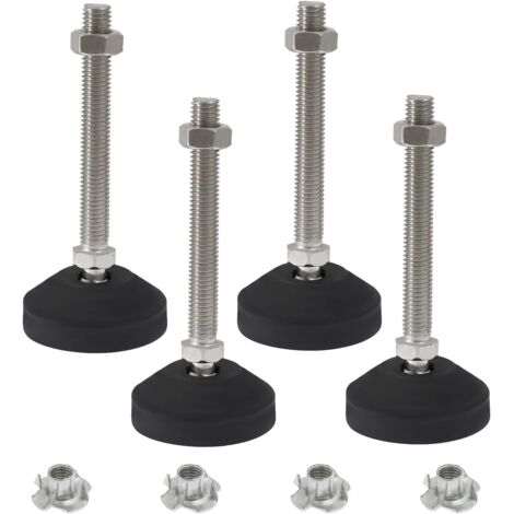 Set mit 4 drehbaren Möbel-Nivellierpads, verstellbaren Gleitnivellierern für Tische, Stühle, Schränke, Werkbänke, Regale und Ständer.