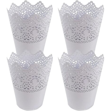 Set mit 4 durchbrochenen Stiftehaltern in Blumenform, Aufbewahrung für Pinsel und Pflanzen, Schreibtischaccessoire und Dekoration
