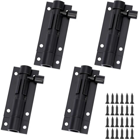 Set mit 4 Edelstahl-Schieberiegeln, 5 cm (2 Zoll), mit Schrauben, geeignet für Türen, Schränke und Gartentore.