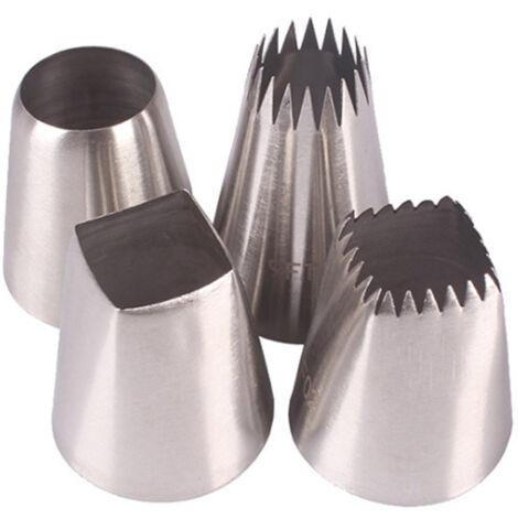 Set mit 4 Edelstahl-Tüllen zum Dekorieren von Torten (zum Selbermachen)