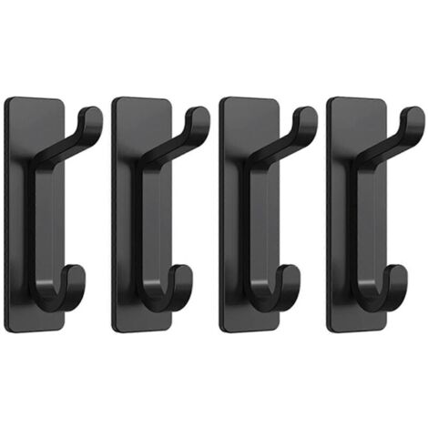 Set mit 4 Edelstahlhaken für Küche und Bad. Robuste Haken aus Viskose, die auch schwere Lasten tragen können. Ideal zum Aufhängen von Kleidung oder anderen Gegenständen.