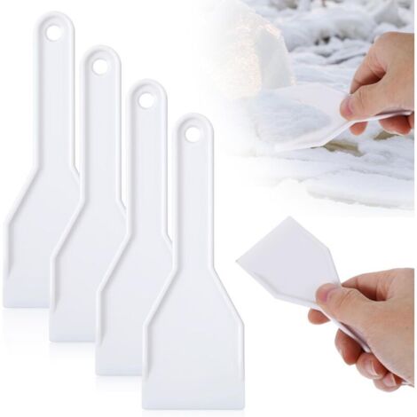 Set mit 4 Eiskratzern aus Kunststoff für Kühlschrank und Gefrierschrank – Eiskratzer zum Entfernen von Eis und Schnee – Effektiver Reinigungsschaber für den Kühlschrank