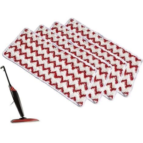 Set mit 4 Ersatzbezügen für den Steam XXL Power Pad Dampfreiniger – waschbar, rot