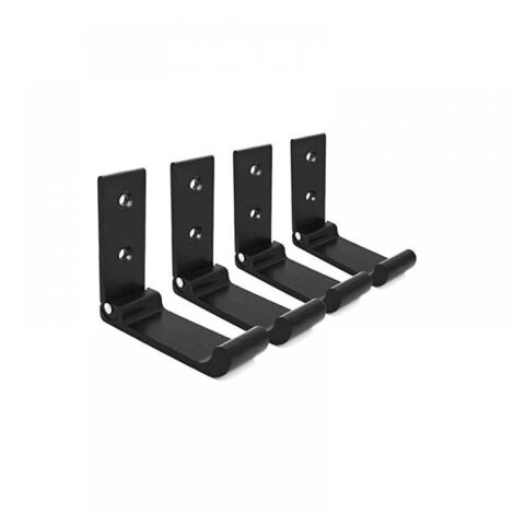 Set mit 4 faltbaren und verstellbaren Aluminium-Wandhaken für Helme (passend für alle Helmgrößen) – Schwarz