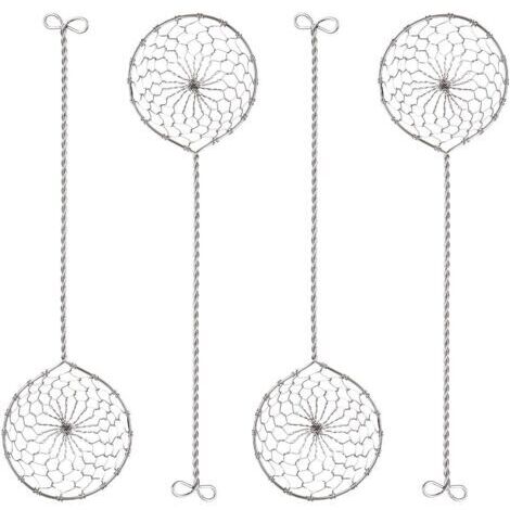 Set mit 4 Fonduesieben aus Edelstahl – Fonduekellen 6,5 cm × 23,5 cm