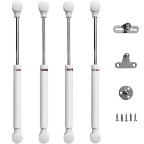 Set mit 4 Gasdruckfedern mit automatischer Öffnung für Deckel, Gasdruckdämpfer, Scharniere mit sanfter Öffnung, Gasdruckfederhalterung, Hydraulikarm (100 N)