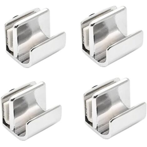 Set mit 4 Glastürgriffen, aufsteckbare Glasgriffe, Zinklegierung, kein Bohren erforderlich, Türklammern, Zuggriffe für Vitrinen und 5-8 mm Glasschubladen