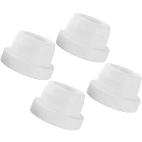 Set mit 4 Gummi-Poolleiter-Endkappen, weiß