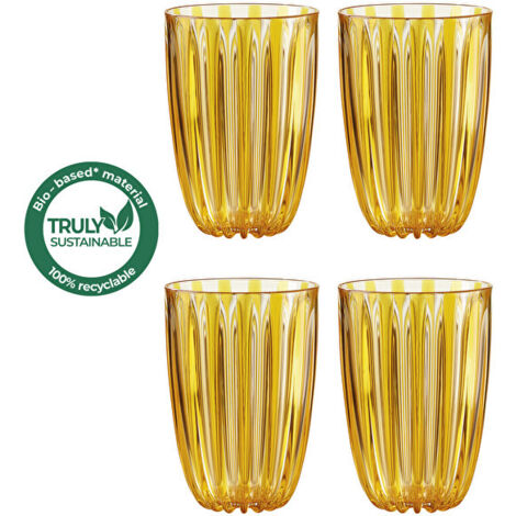 Set mit 4 Guzzini Dolcevita Bernsteingläsern