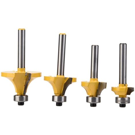 Set mit 4 Holzfräsern, Größen 1/2", 3/8", 1/4", 1/8" - Ideal zum Profilieren und Fräsen